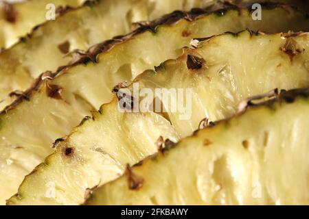 pineapple (Ananas comosus, Ananas sativus), sliced pineapple Stock Photo