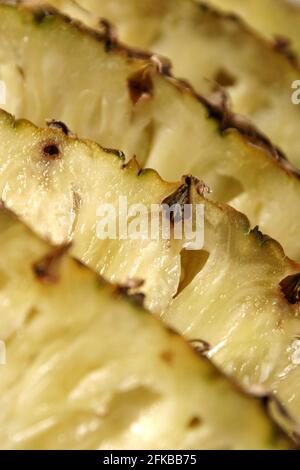 pineapple (Ananas comosus, Ananas sativus), sliced pineapple Stock Photo