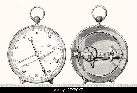 An aneroid barometer, 19th century Stock Photo