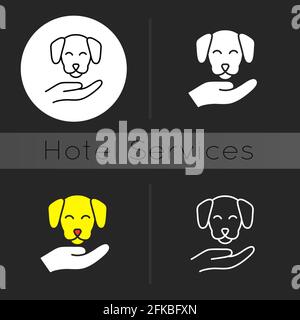 Pet friendly dark theme icon Stock Vector