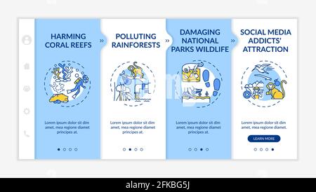 Green tourism challenges onboarding vector template Stock Vector