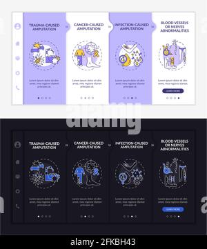 Amputated limb reasons onboarding vector template Stock Vector