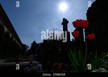 Prague, Czech Republic. 30th Apr, 2021. The Vysehrad Cemetery in Prague, Czech Republic, Friday, April 30, 2021. Credit: Ondrej Deml/CTK Photo/Alamy Live News Stock Photo