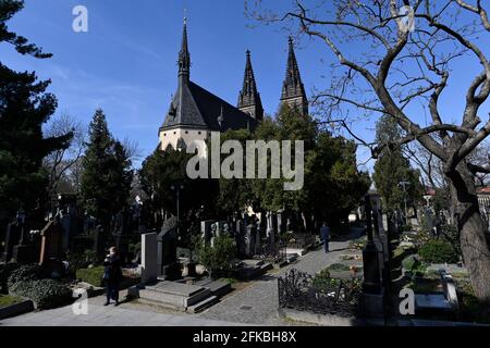 Prague, Czech Republic. 30th Apr, 2021. The Vysehrad Cemetery in Prague, Czech Republic, Friday, April 30, 2021. Credit: Ondrej Deml/CTK Photo/Alamy Live News Stock Photo