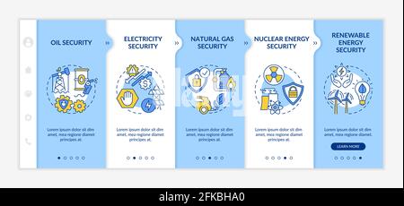 Energetic security types onboarding vector template Stock Vector