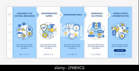 Energetic security elements onboarding vector template Stock Vector