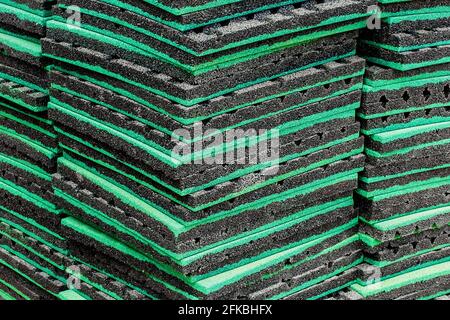 Thermal insulation or soundproof protection industrial building heat material, close up. Stock Photo