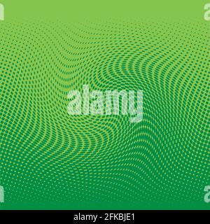 Color halftone in cool green  tints. The form is a twist Stock Vector