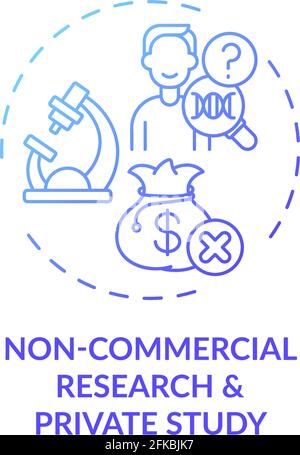 Non-commercial research and private study concept icon Stock Vector