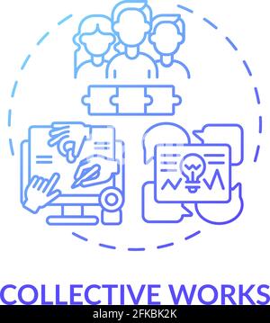 Collective works concept icon Stock Vector