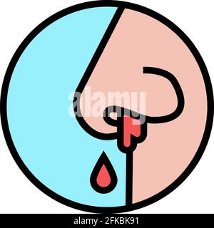 nose bleeding disease color icon vector illustration Stock Vector Image ...