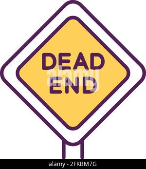 Dead-end job RGB color icon Stock Vector