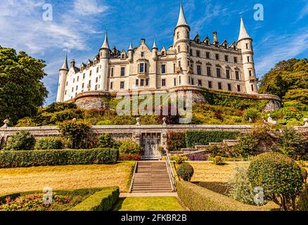 Dunrobin castle Golspie in the Scottish highlands is a fine example of a French chateau style castle. Scotland UK. Stock Photo