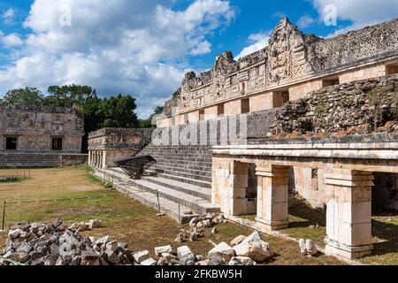 The Maya ruins of Uxmal, UNESCO World Heritage Site, Yucatan, Mexico, North America Stock Photo