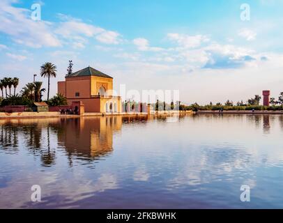 The pavilion in the Menara Gardens, Marrakesh, Marrakesh-Safi Region, Morocco, North Africa, Africa Stock Photo