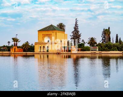 The pavilion in the Menara Gardens, Marrakesh, Marrakesh-Safi Region, Morocco, North Africa, Africa Stock Photo