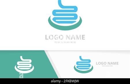 Business intestines logotype design template. Colon symbol or icon. Stock Vector