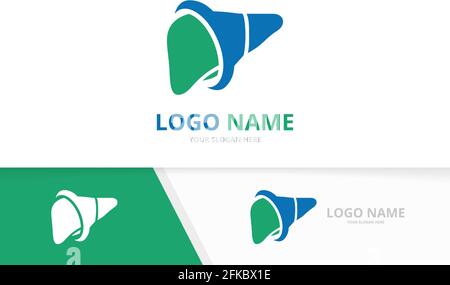 Vector liver logo combination. Healthcare medical center, surgery logotype design template. Stock Vector