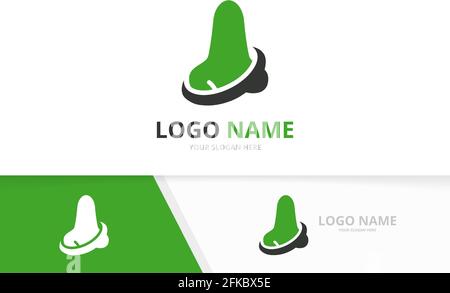 Vector nose logo combination. ENT clinic, otolaryngology logotype design template. Stock Vector