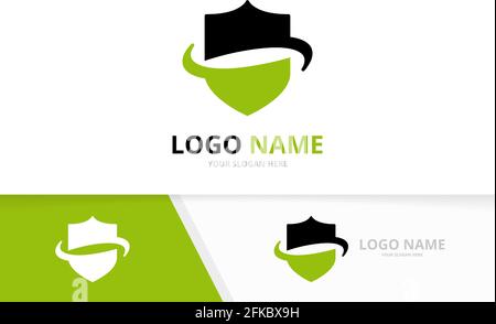 Abstract security logotype design template. Unique shield logo. Stock Vector