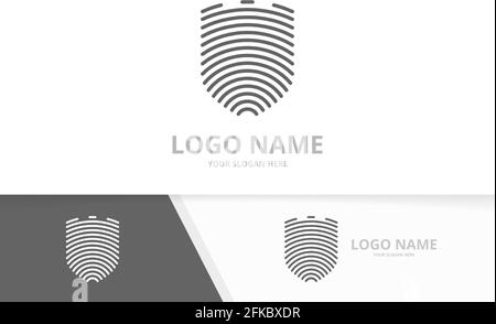 Vector shield logotype design. Security protection logo template. Stock Vector