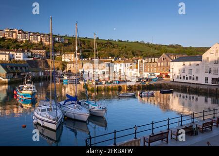 Boats moored in Mevagissey Harbour, Cornwall, England, United Kingdom, Europe Stock Photo