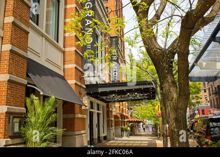 New York, NY, USA - May 1, 2021: Entrance to the Soho Grand Hotel on West Broadway in lower Manhattan Stock Photo