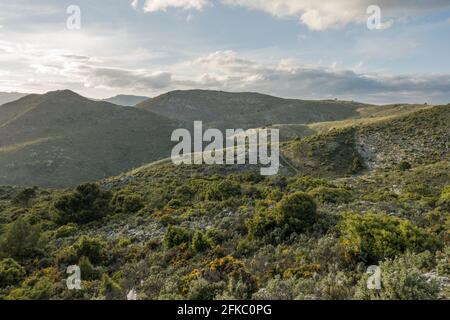 Sierrania de Ronda, high limestone mountain area, Andalucia, Malaga, Southern Spain. Stock Photo