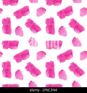 Pink long strokes and lines seamless pattern, trendy minimalist concept, simple repeat ornament watercolor illustration Stock Photo