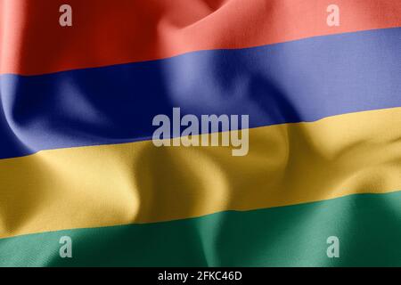 Flag of Mauritius waving in the wind. illustration background flag ...
