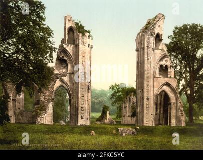 Glastonbury Abbey, Somerset circa 1890-1900 Stock Photo