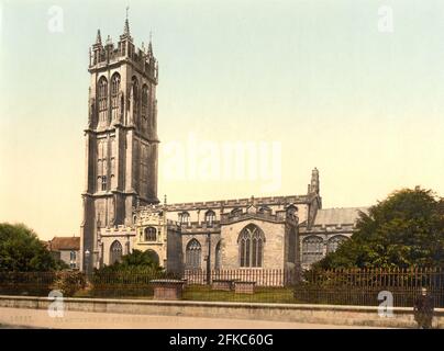 St John's Church Glastonbury, Somerset circa 1890-1900 Stock Photo
