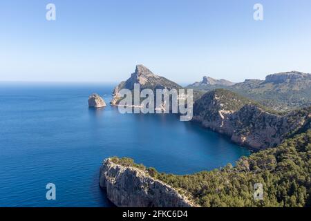 Mallorca landscape and cliffs seen from mirador es colomer on popular bike ride to cap formentor Stock Photo