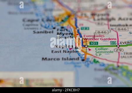 Naples Fl Street Map Map Of Naples Stock Photo - Alamy
