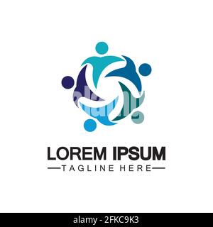 Community, network and social icon logo design template Stock Vector