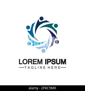 Community, network and social icon logo design template Stock Vector