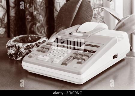 vintage Casio R-110 electronic printing calculator Stock Photo