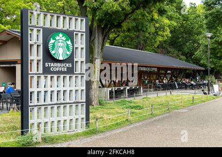 Tokyo, Japan- May 2, 2019 - Starbucks coffee cafe located at Ueno park, Tokyo, Japan Stock Photo