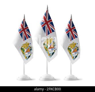 Small national flags of the British Antarctic Territory on a white background Stock Photo