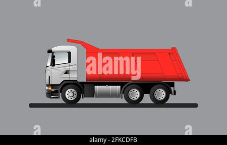 Dump truck unloading sand Stock Vector Images - Alamy
