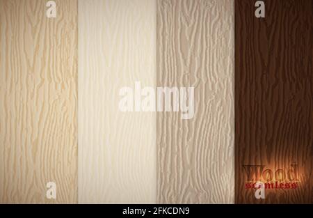Wood Texture Set. Wooden Seamless Patterns. Vector illustration. Stock Vector