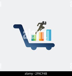 e-commerce business with fitness dumbbell icon vector logo design Stock Vector