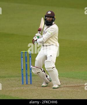 Surrey's Hashim Amla during day two of the LV= Insurance County Championship match at the Kia Oval, London. Picture date: Friday April 30, 2021. Stock Photo