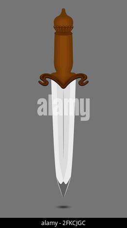 Metal swords. Daggers and a knife. Vertically. Vector Stock Vector