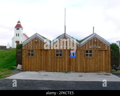 ICELAND, MÖÐRUDALUR - JULY 14, 2009:  Petrol station in Möðrudalur in Iceland Stock Photo