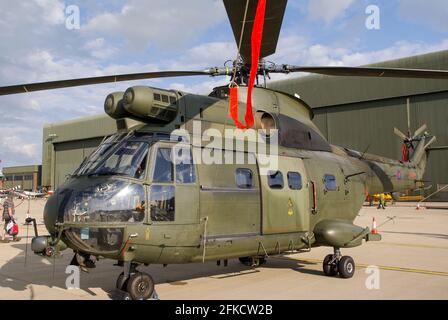 Royal Air Force, RAF Aérospatiale SA 330 Puma HC 1 helicopter ZA936 at RAF Waddington airshow. Static display Stock Photo