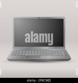 Realistic Laptop Isolated on transparent Background. Vector Illustration. Template for your design Stock Vector