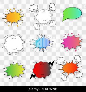 Vector comic speach bubble on transparent background. Template for your design Stock Vector