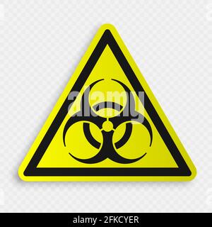 Biohazard Symbol on transparent background. Isolated vector illustration. warning attention sign Template for your design Stock Vector