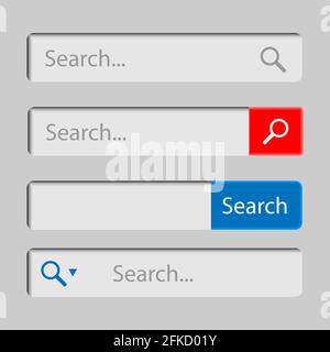 Web search field. Search bar set vector interface elements with button ...